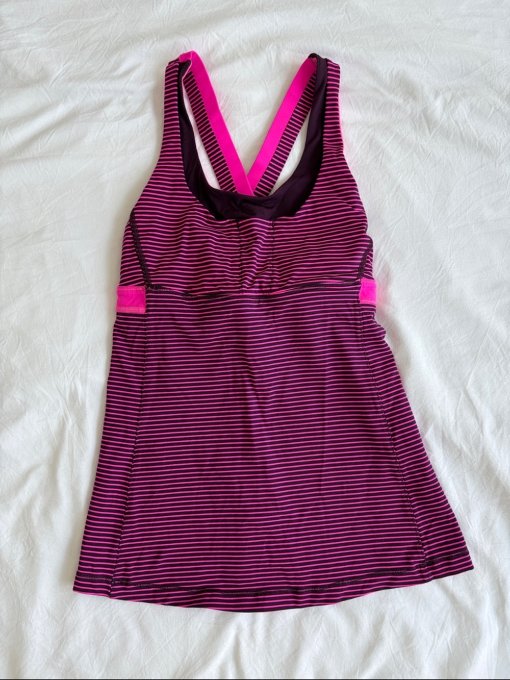 lululemon Pink and Black Striped Tank Top - Picture 1 of 7